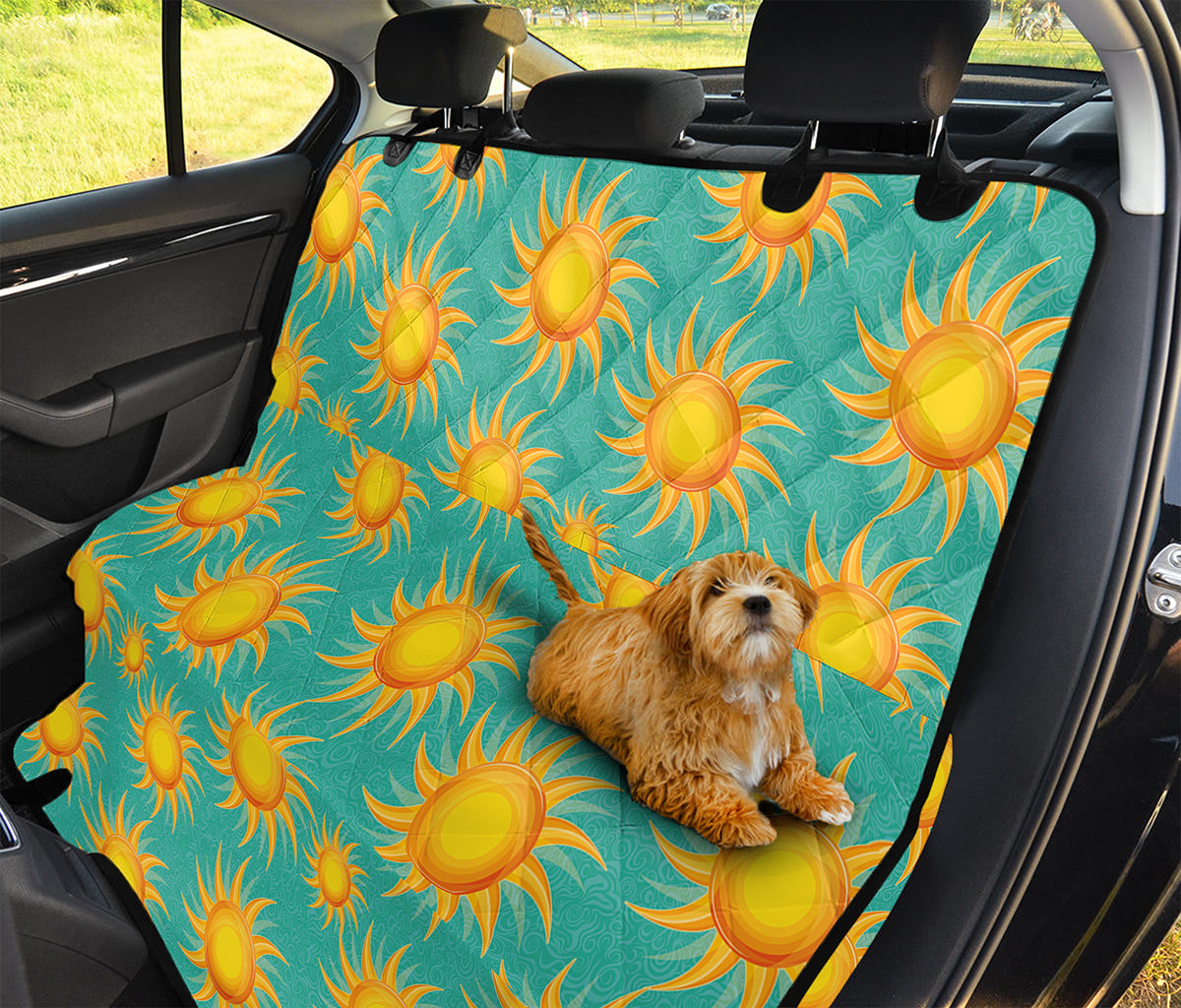 Shiny Sun Pattern Print Pet Car Back Seat Cover
