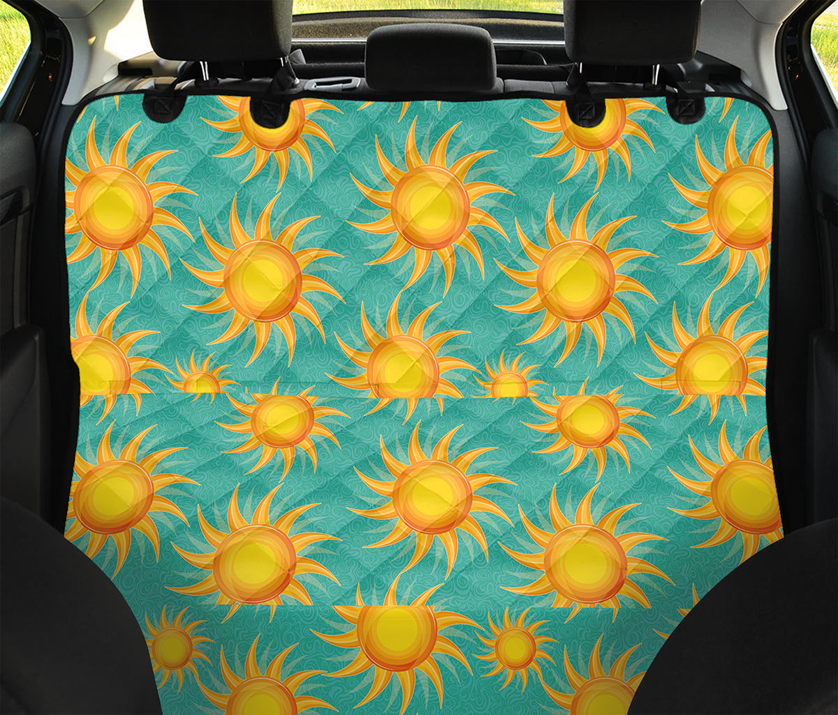 Shiny Sun Pattern Print Pet Car Back Seat Cover