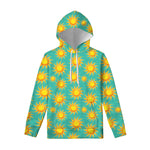 Shiny Sun Pattern Print Pullover Hoodie