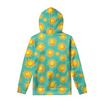 Shiny Sun Pattern Print Pullover Hoodie