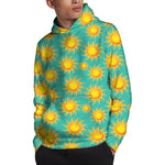 Shiny Sun Pattern Print Pullover Hoodie