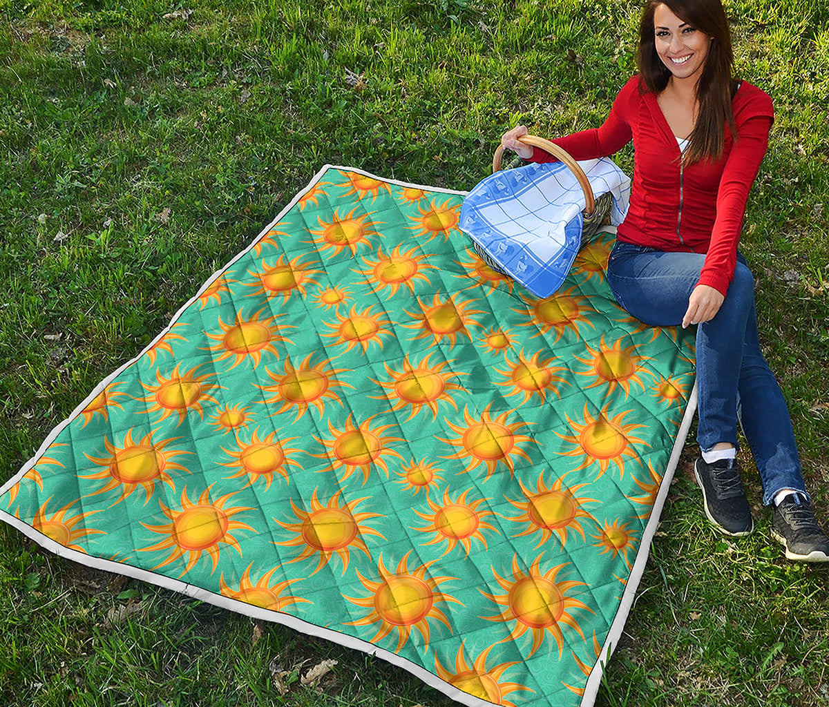 Shiny Sun Pattern Print Quilt