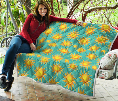 Shiny Sun Pattern Print Quilt