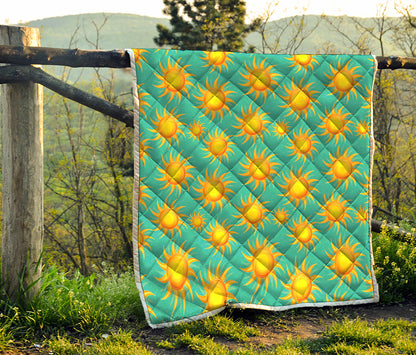Shiny Sun Pattern Print Quilt