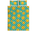 Shiny Sun Pattern Print Quilt Bed Set