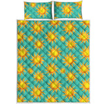 Shiny Sun Pattern Print Quilt Bed Set