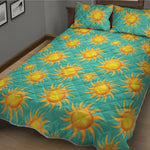 Shiny Sun Pattern Print Quilt Bed Set