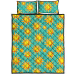 Shiny Sun Pattern Print Quilt Bed Set