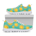 Shiny Sun Pattern Print White Running Shoes