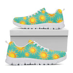 Shiny Sun Pattern Print White Sneakers