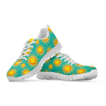 Shiny Sun Pattern Print White Sneakers