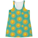 Shiny Sun Pattern Print Women's Racerback Tank Top