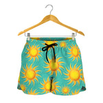 Shiny Sun Pattern Print Women's Shorts