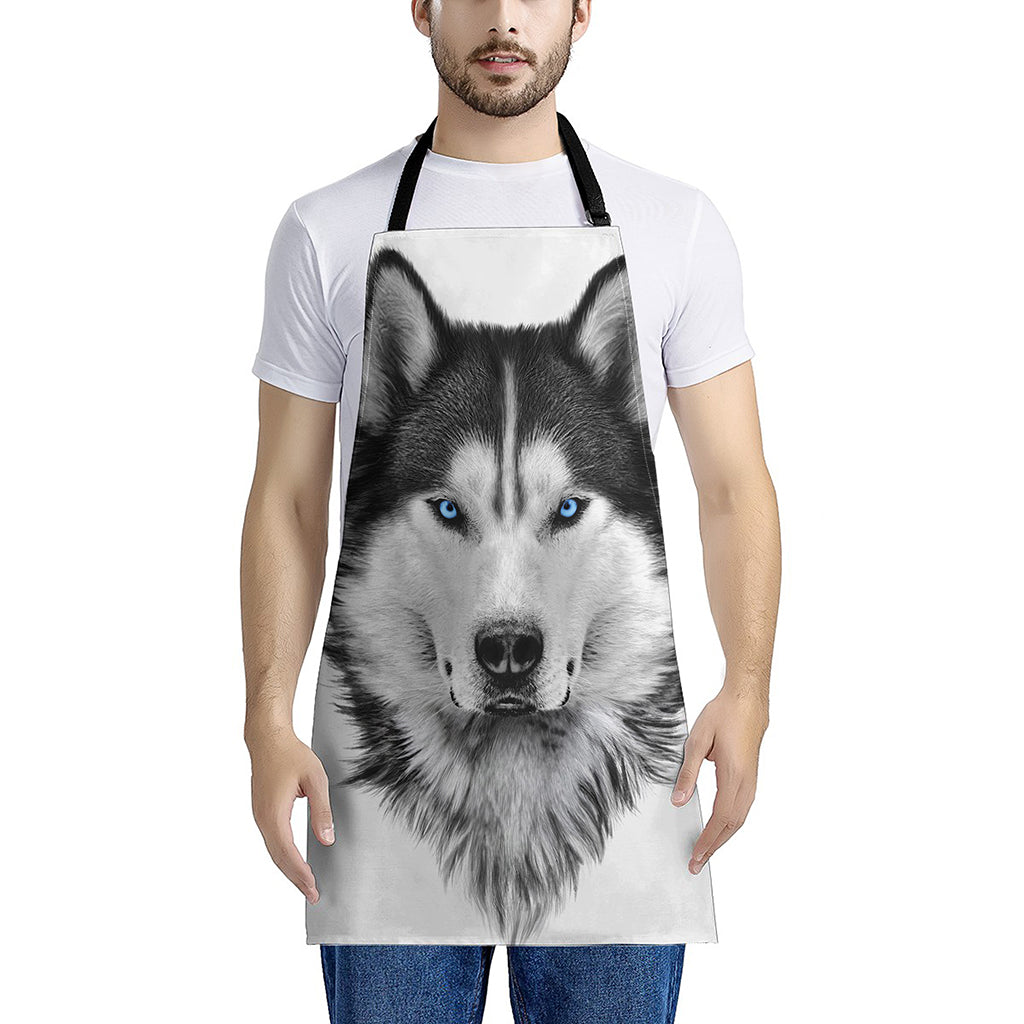 Siberian Husky Portrait Print Apron