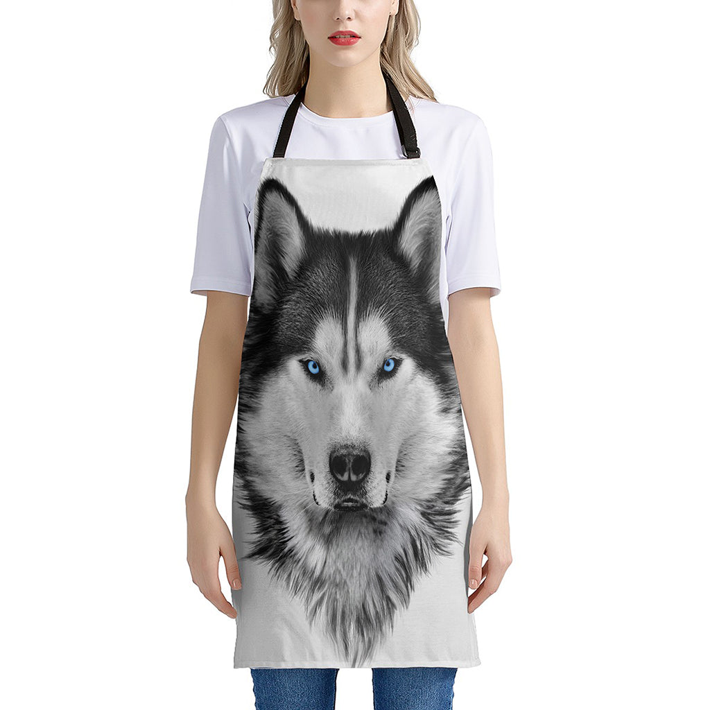 Siberian Husky Portrait Print Apron