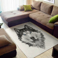 Siberian Husky Portrait Print Floor Mat