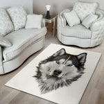 Siberian Husky Portrait Print Area Rug