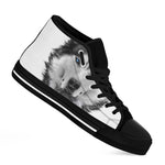 Siberian Husky Portrait Print Black High Top Shoes