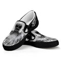 Siberian Husky Portrait Print Black Slip On Sneakers