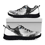 Siberian Husky Portrait Print Black Sneakers