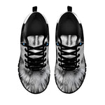 Siberian Husky Portrait Print Black Sneakers