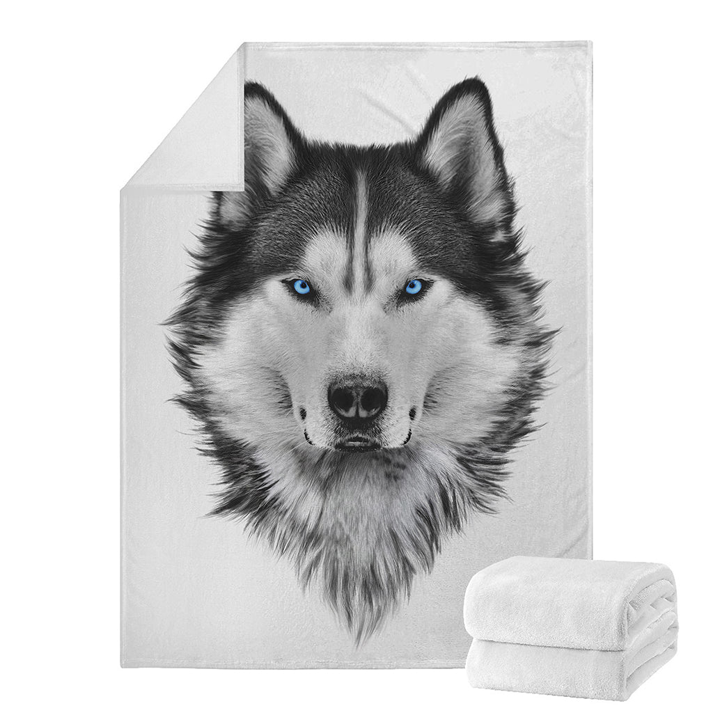 Siberian Husky Portrait Print Blanket