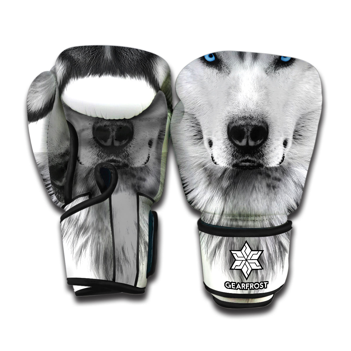 Siberian Husky Portrait Print Boxing Gloves