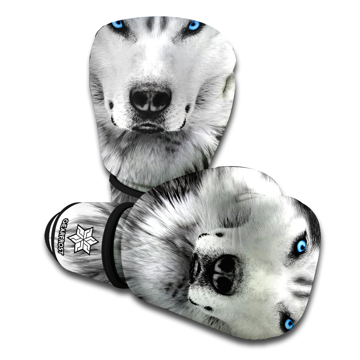Siberian Husky Portrait Print Boxing Gloves