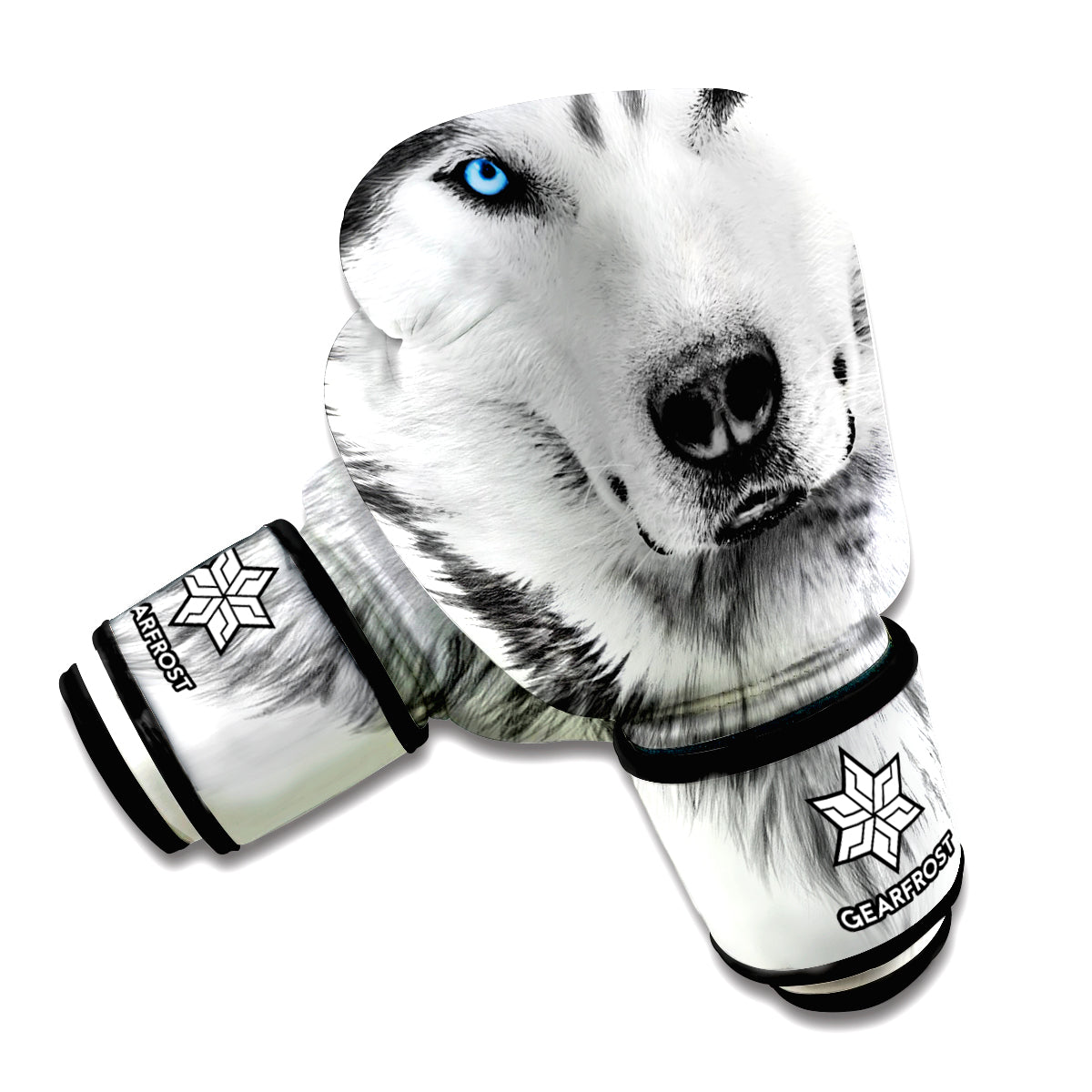 Siberian Husky Portrait Print Boxing Gloves