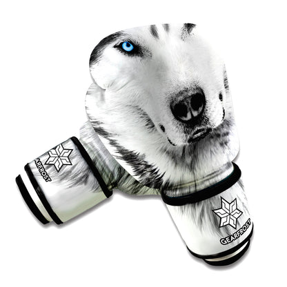 Siberian Husky Portrait Print Boxing Gloves