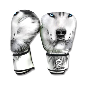 Siberian Husky Portrait Print Boxing Gloves