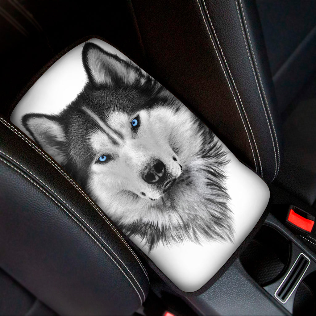Siberian Husky Portrait Print Car Center Console Cover