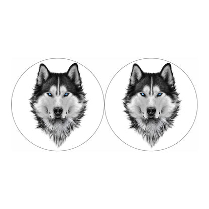 Siberian Husky Portrait Print Car Coasters