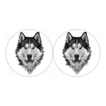 Siberian Husky Portrait Print Car Coasters