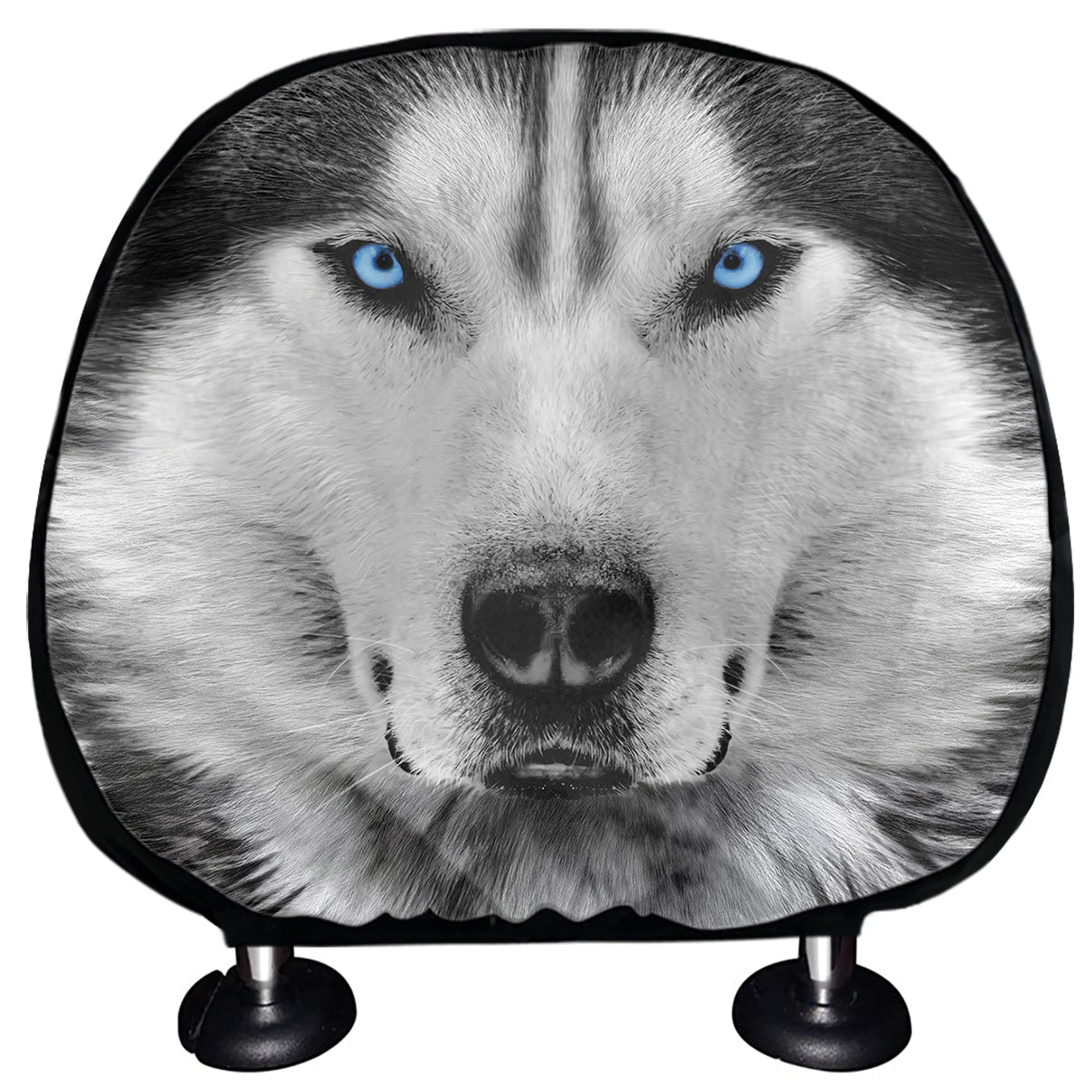 Siberian Husky Portrait Print Car Headrest Covers
