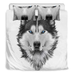 Siberian Husky Portrait Print Duvet Cover Bedding Set