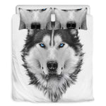 Siberian Husky Portrait Print Duvet Cover Bedding Set