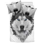 Siberian Husky Portrait Print Duvet Cover Bedding Set