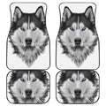Siberian Husky Portrait Print Front and Back Car Floor Mats