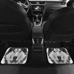 Siberian Husky Portrait Print Front and Back Car Floor Mats