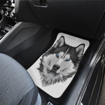 Siberian Husky Portrait Print Front and Back Car Floor Mats