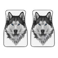 Siberian Husky Portrait Print Front Car Floor Mats