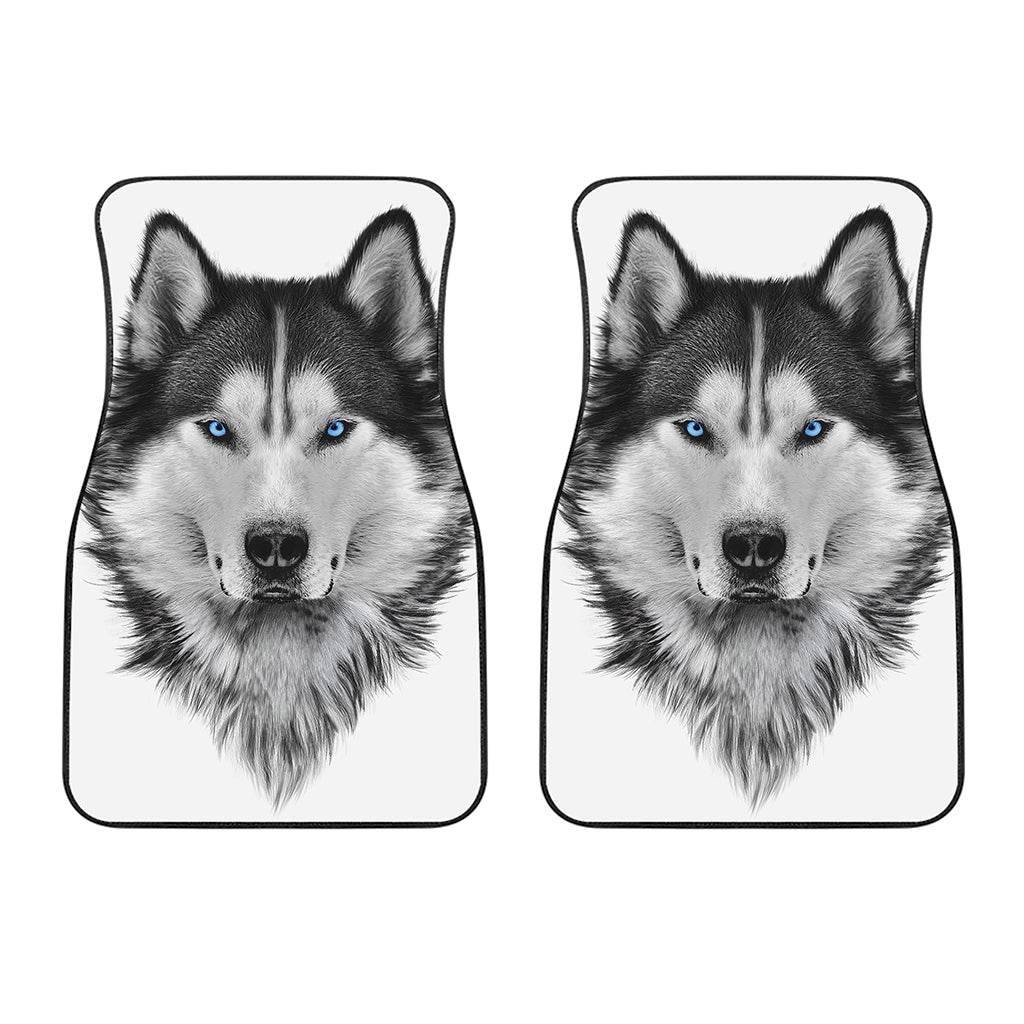 Siberian Husky Portrait Print Front Car Floor Mats
