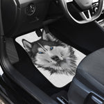 Siberian Husky Portrait Print Front Car Floor Mats