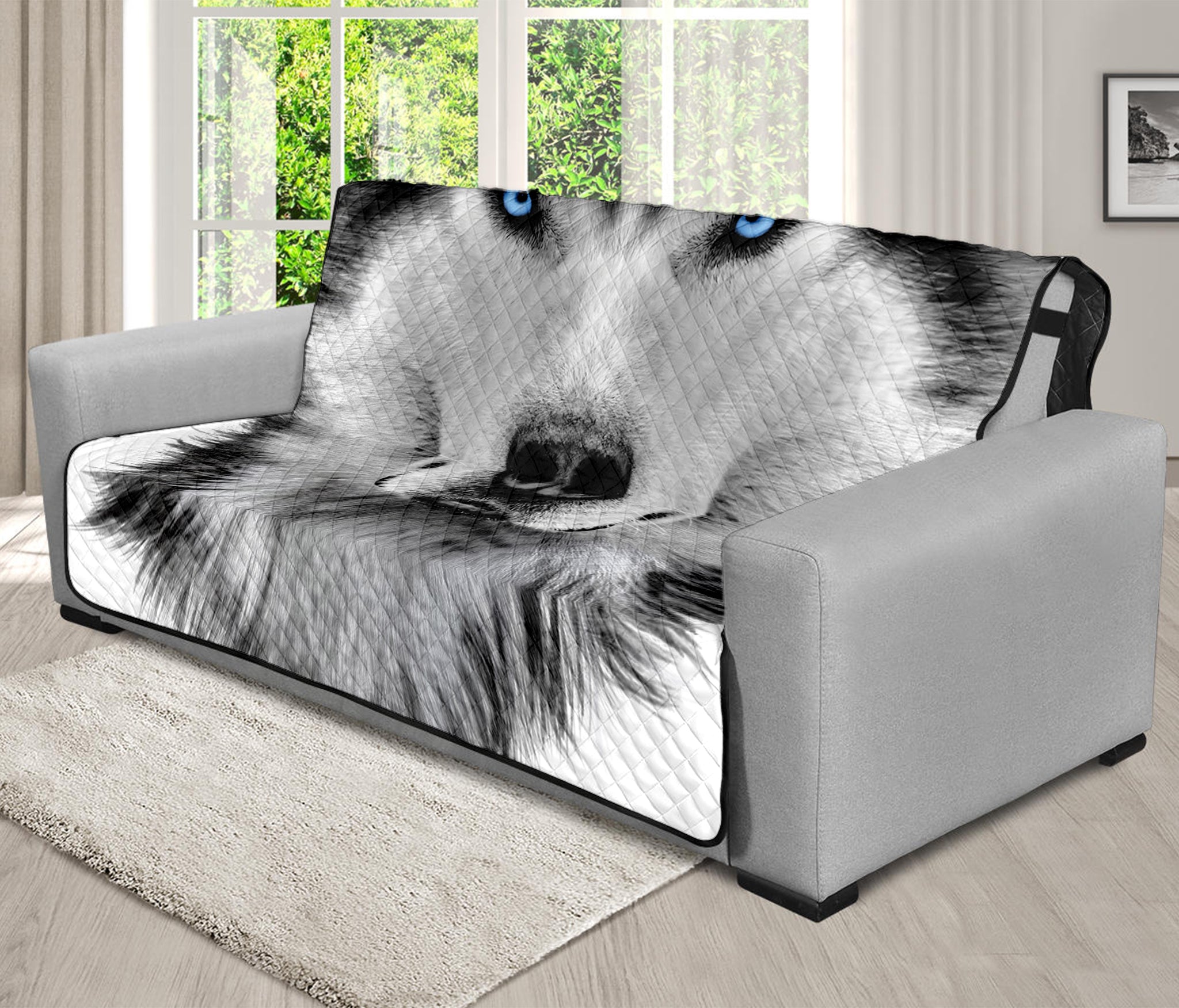 Siberian Husky Portrait Print Futon Protector