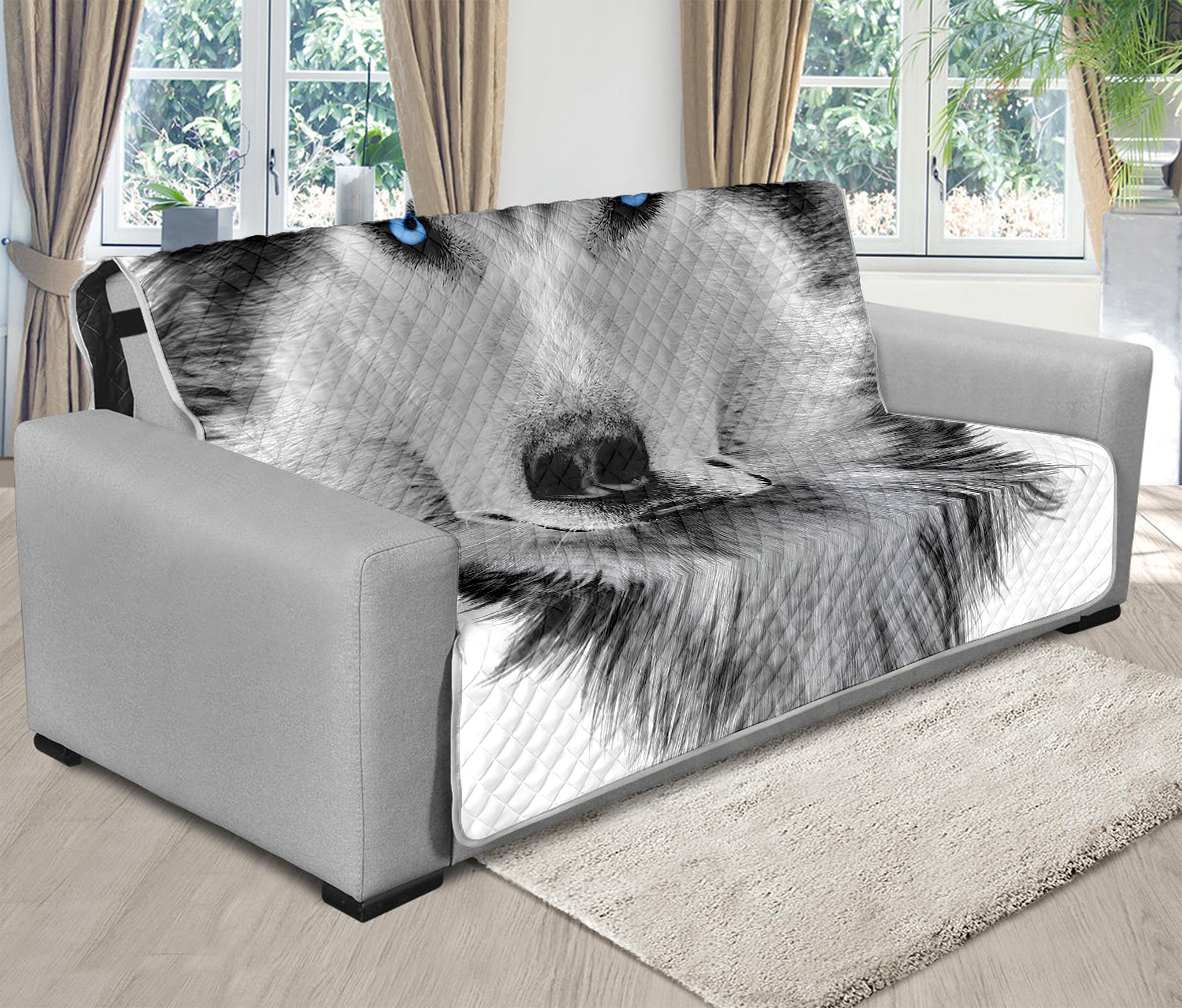 Siberian Husky Portrait Print Futon Protector