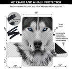 Siberian Husky Portrait Print Half Sofa Protector