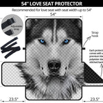 Siberian Husky Portrait Print Loveseat Protector
