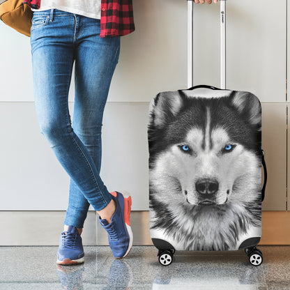 Siberian Husky Portrait Print Luggage Cover