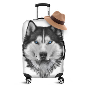 Siberian Husky Portrait Print Luggage Cover